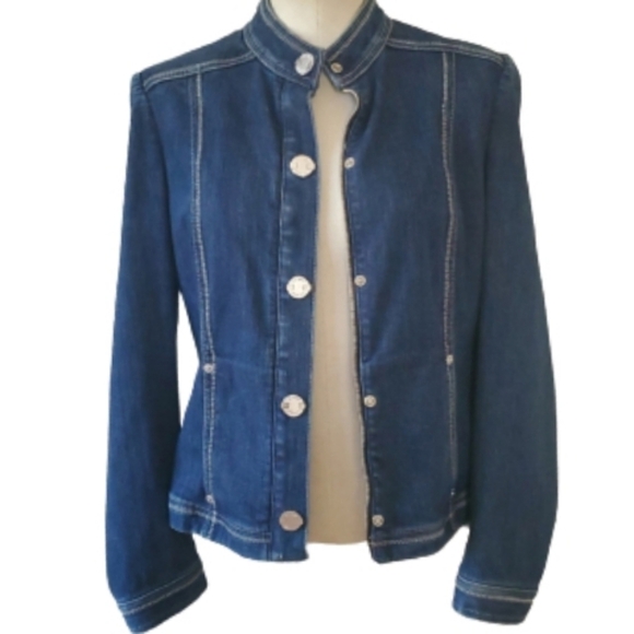 ST. John Sport Denim Jacket Size P - Picture 1 of 5